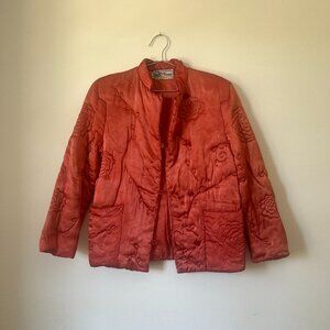 Silk-Like Quilted Floral Jacket